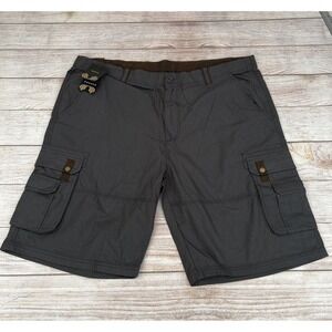 Moheen Adventure Cargo Shorts Mens Size 44 Gray Charcoal Canvas Comfort Casual